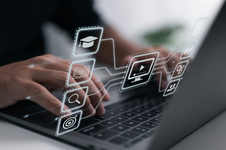 Education on internet, Webinar online, e-learning concept